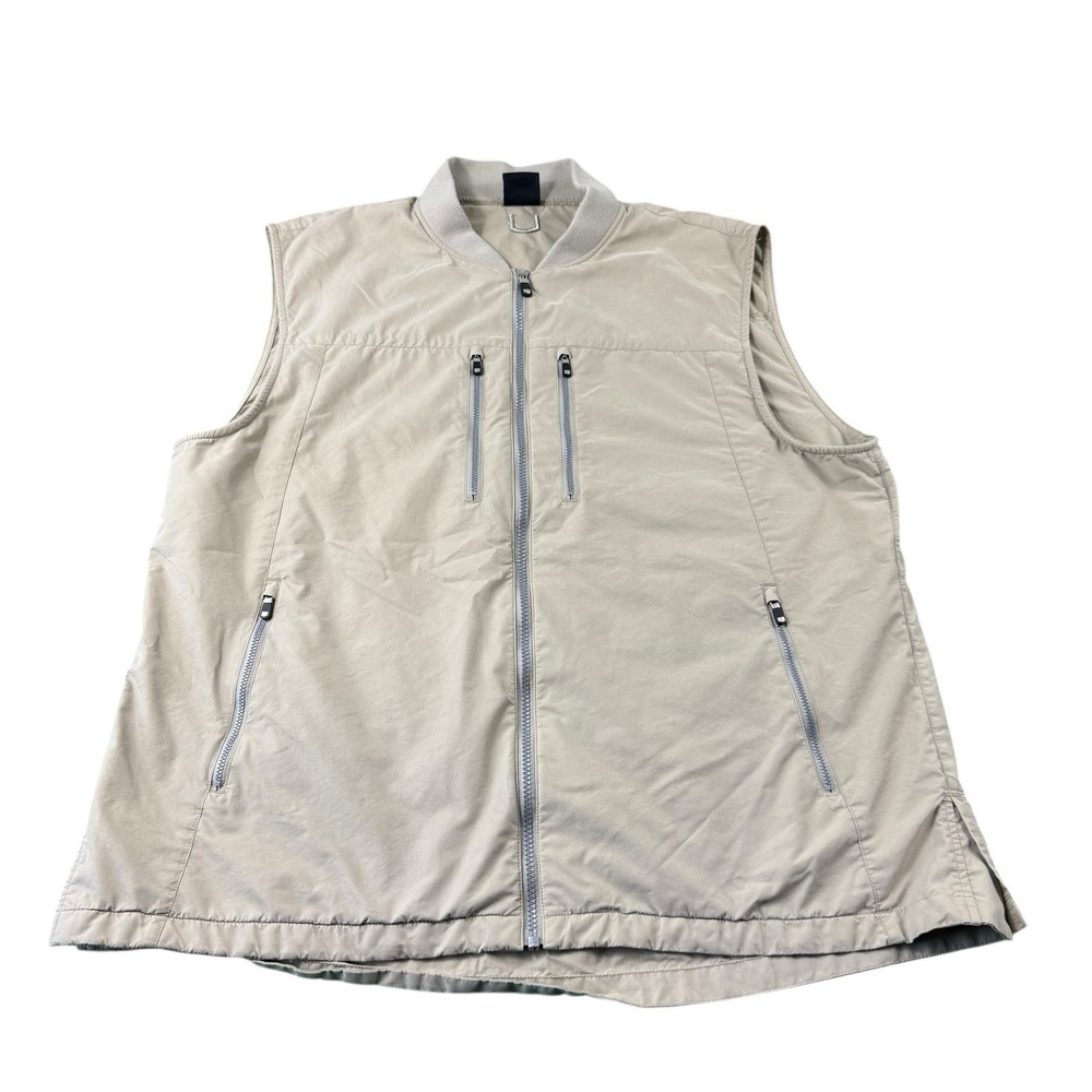 Scottevest Brown Full Zip Tech Utility Men's Vest Pockets Size XL